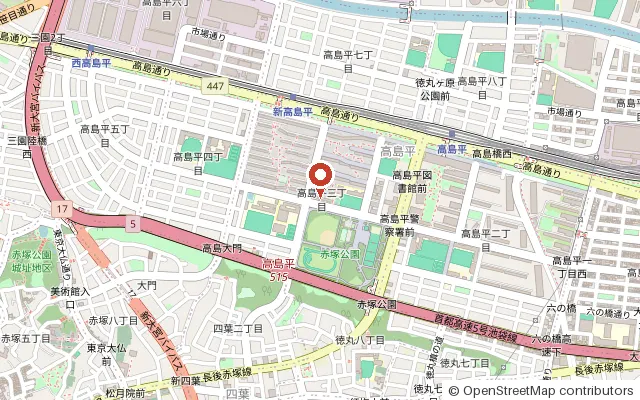 赤塚公園の周辺の地図（OpenStreetMap）