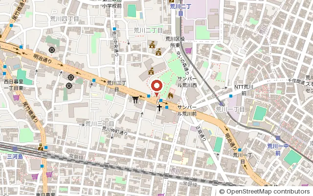 荒川公園の周辺の地図（OpenStreetMap）