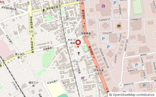 Map around Fussa Baseside Street (Friendship Park) (OpenStreetMap)