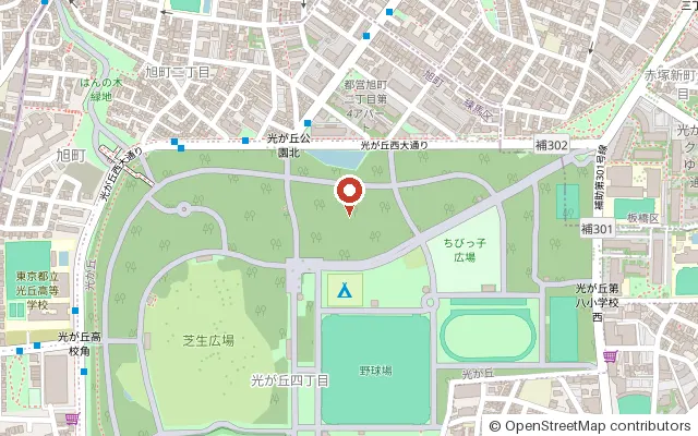 Map around Hikarigaoka Park (OpenStreetMap)