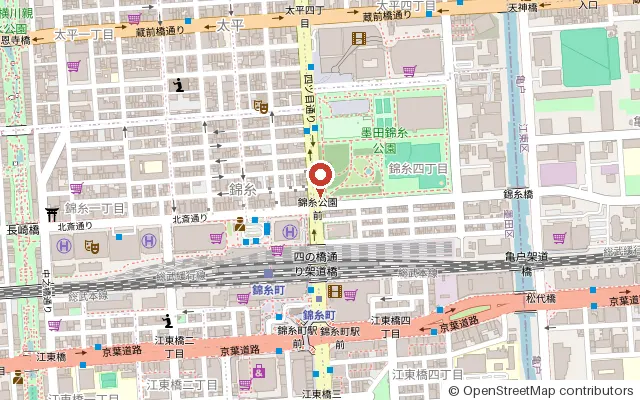 Map around Kinshi Park (OpenStreetMap)
