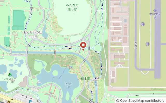 Map around Showa Kinen Park (Showa Memorial Park) (OpenStreetMap)