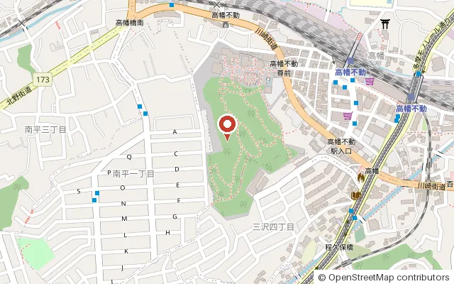 高幡不動尊金剛寺の周辺の地図（OpenStreetMap）
