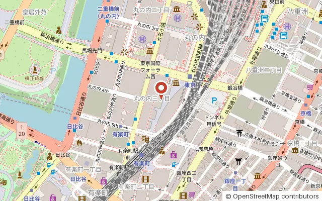 Map around Tokyo International Forum (OpenStreetMap)
