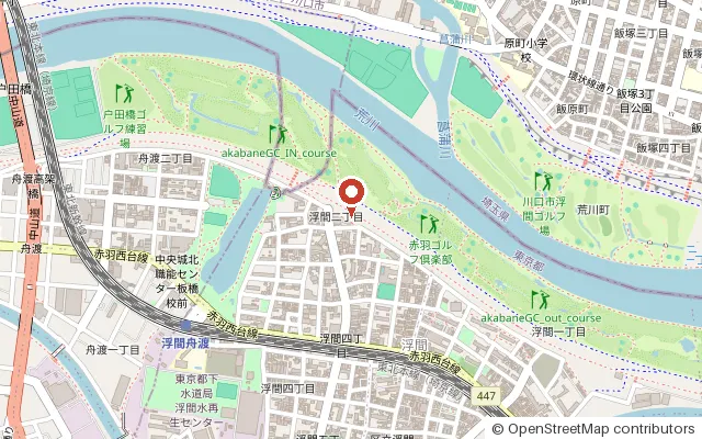 浮間公園の周辺の地図（OpenStreetMap）