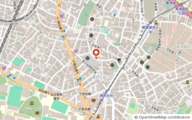 雑司ヶ谷 鬼子母神の周辺の地図（OpenStreetMap）